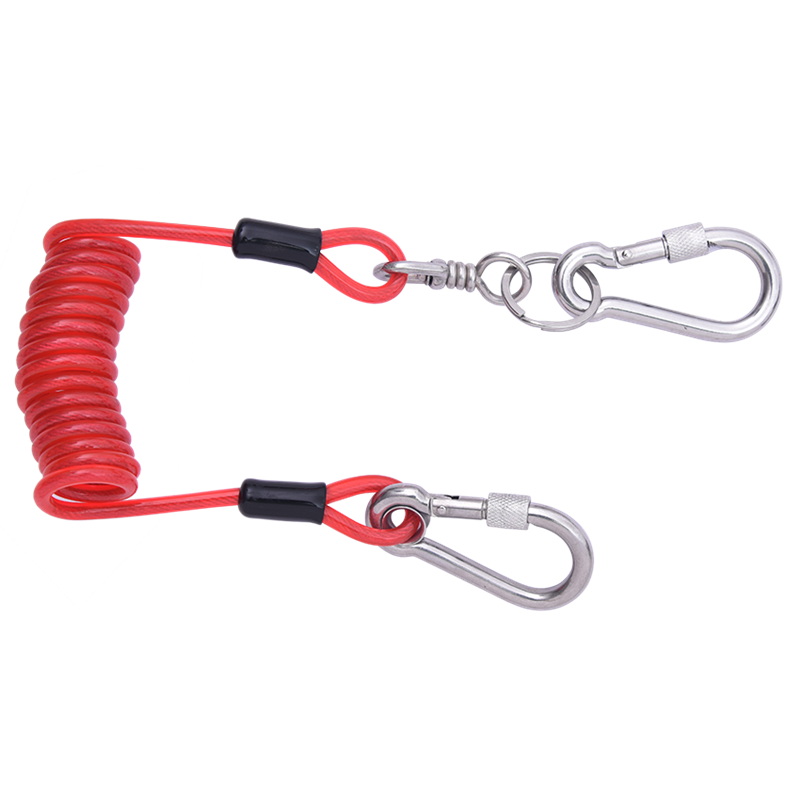 TS9000109 Coil tool lanyard with 2 karabiners