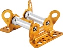 ROLLER COASTER Reversible rope protector on bearings for a moving rope