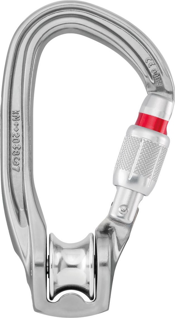 P75 ROLLCLIP Z Pulley-carabiner that facilitates installation on anchors and devices