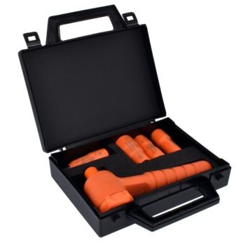 MS59 1000V Insulated socket set 1/4&quot; - 5 tools with ratchet spanner