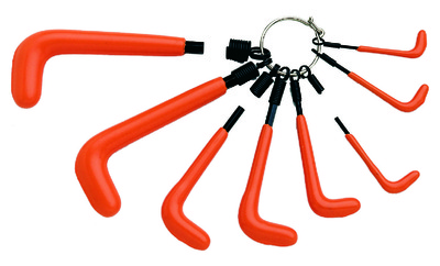 ML23 Set of 8 1000V insulated bent male hex keys on ring clip