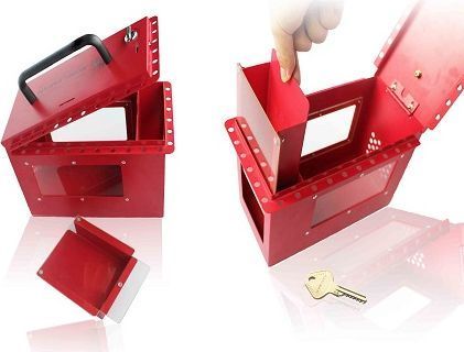 X06 Portable Group Lock Box with Key & Side Window