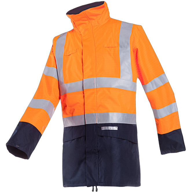 Marex Flame retardant, anti-static hi-vis rain jacket 