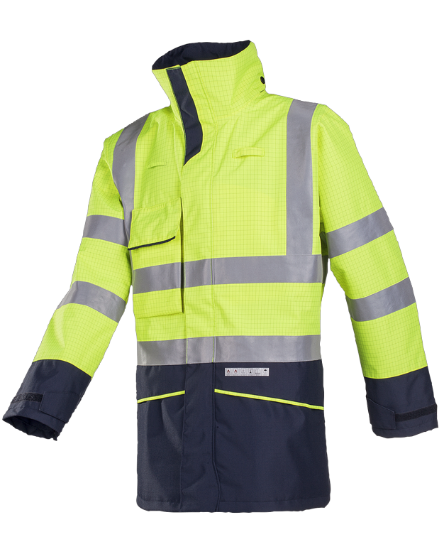 Hedland Flame retardant, anti-static hi-vis rain jacket 