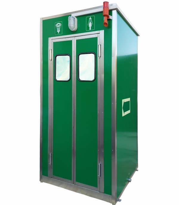 Καμπίνα ντους έκτακτης ανάγκης και τύπος πλύσης ματιών/προσώπου CCM, μονωμένο & θερμαινόμενο