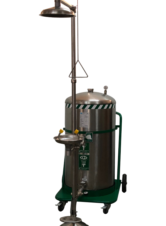 350 L Portable Pressurised, Επείγον ντους & πλύση ματιών/προσώπου, τροχήλατο τρόλεϊ ISTEC® TYPE ESW - P
