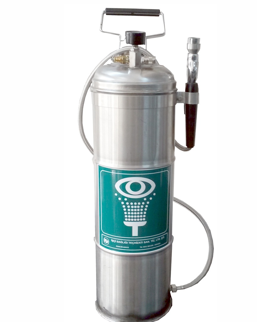 Pressurized Portable Eye Wash with Pump, Triggered Spray Nozzle