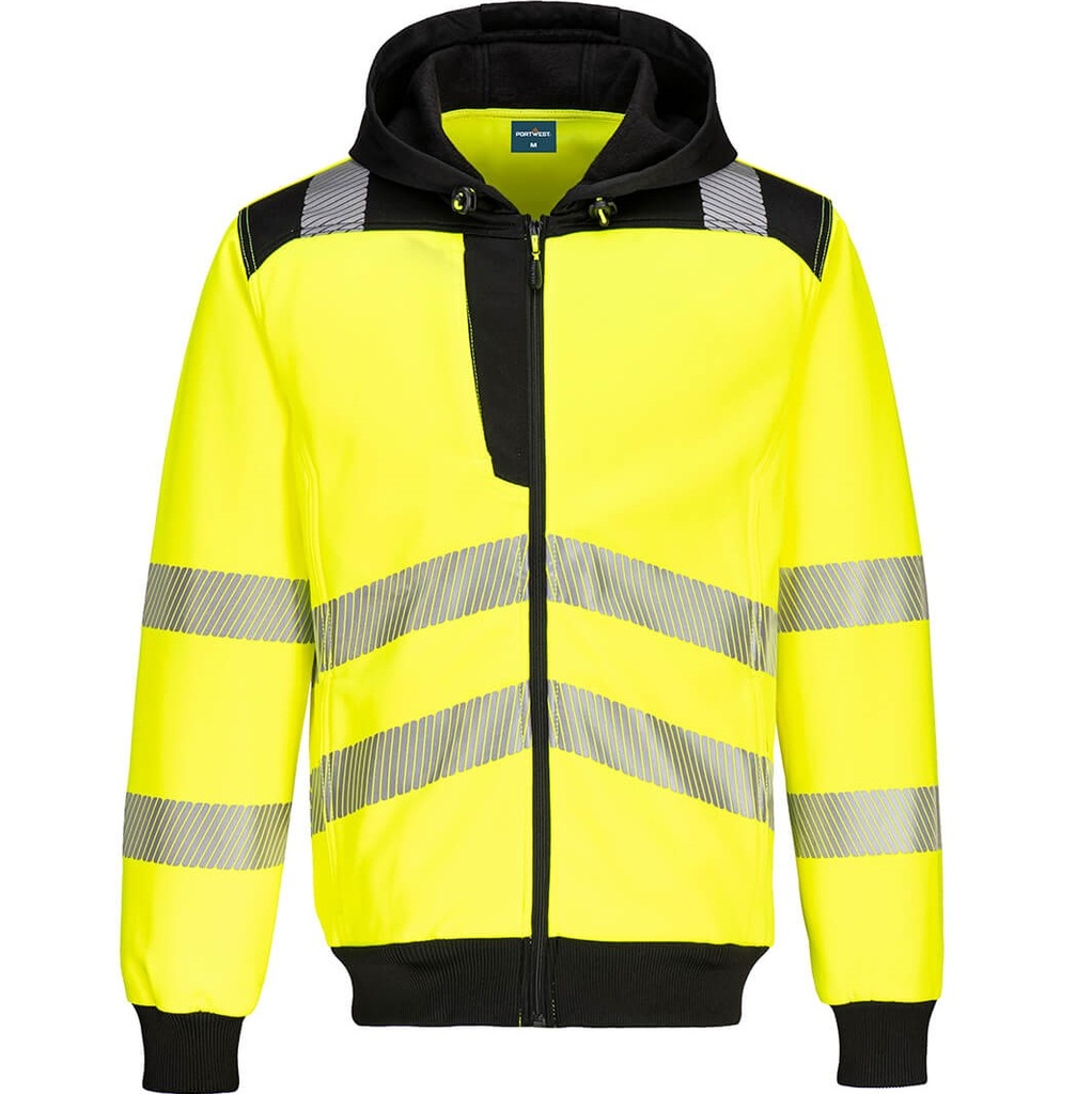 PW327 PW3 Hi-Vis Zip дуксер со капуљача