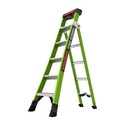 13610 KING KOMBO Industrial, 6' 170 kg Rated, Fiberglass 3-in-1 All-Access Combination Σκάλα with Rotating Wall Pad, V-Rung Corner Pad, GROUND CUE, and Heavy-Duty Feet