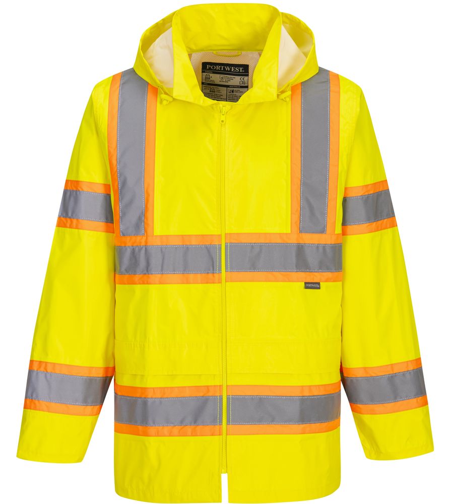 UH400 Hi-Vis Contrast Tape Rain Jacket