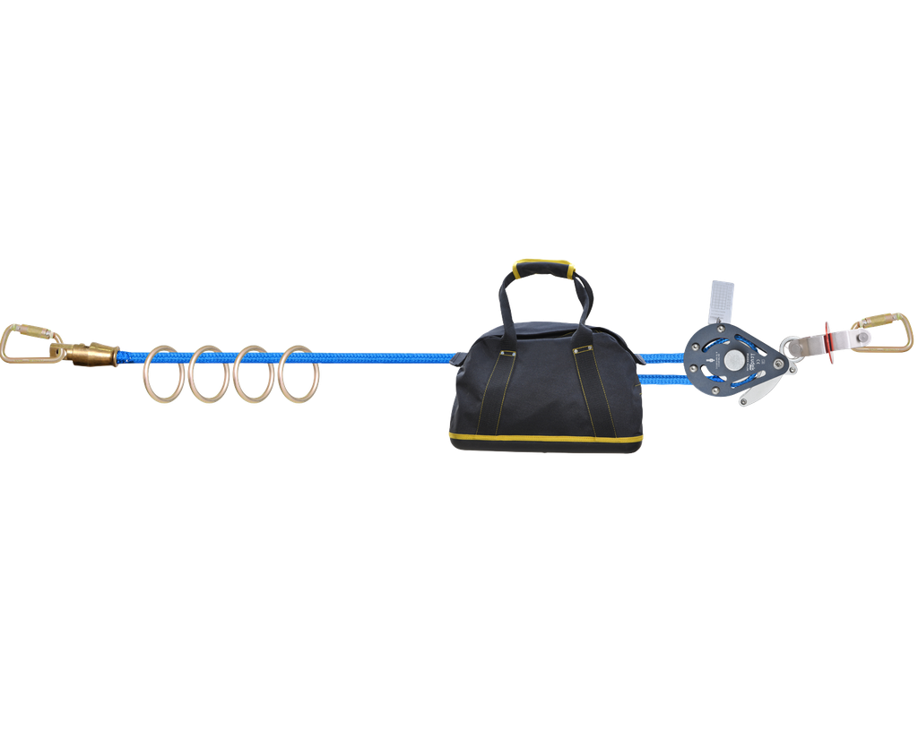 X4 LITE - 4 Horizontal temporary lifeline for 4 users (with O-rings), 25m