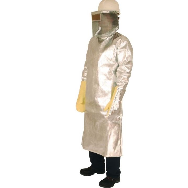 HR4 BARA Aluminized Viscose Coat with back Closure for protection against radiant heat and molten metal splash, 135cm
