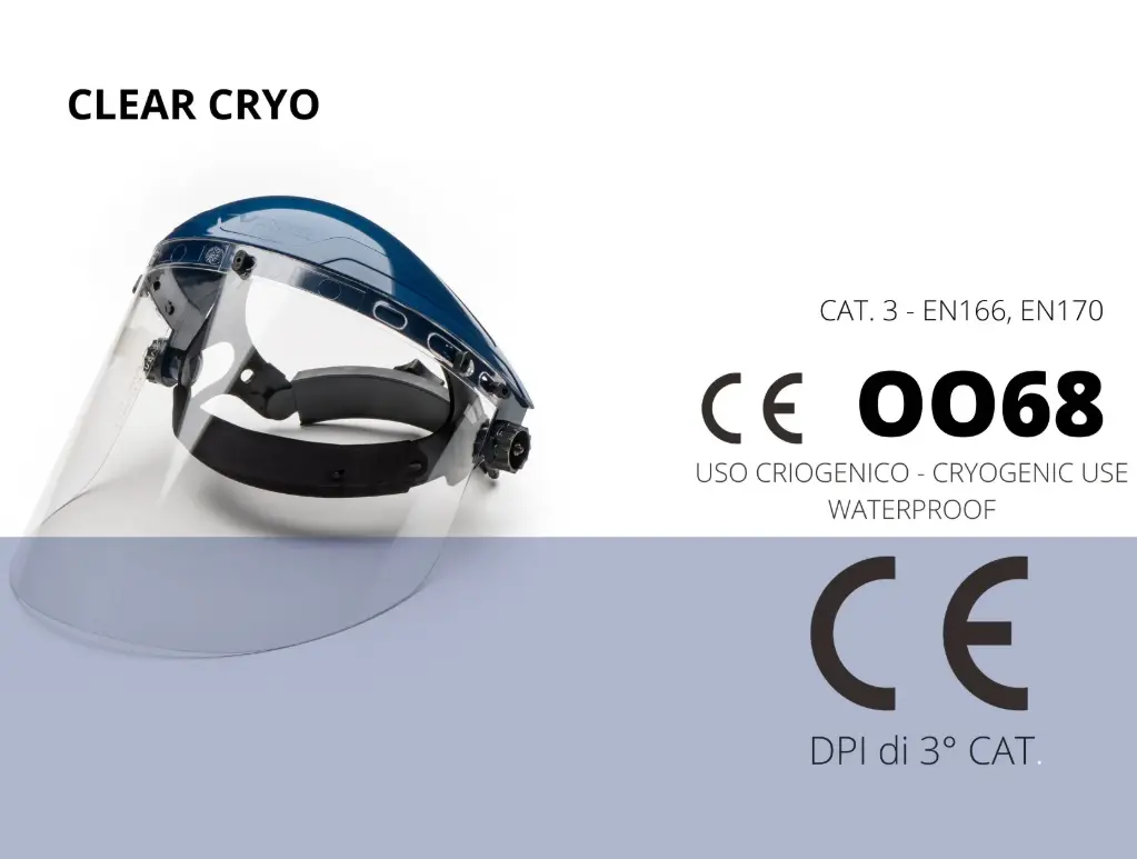 Cryogenic Face Shield CLEAR CRYO (Liquid Nitrogen Tested)