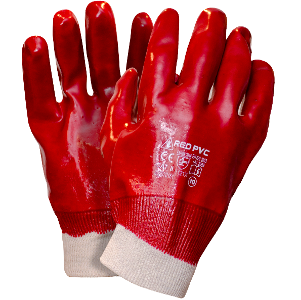 RED PVC Safety work gloves