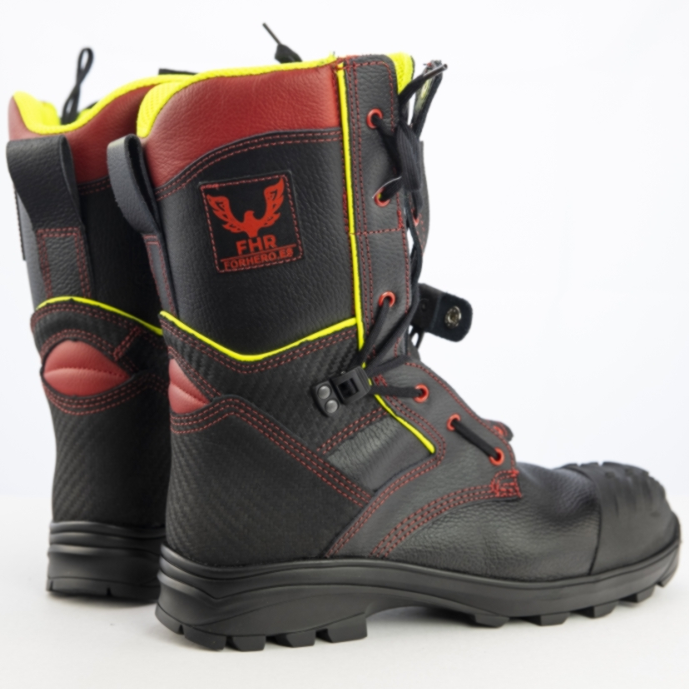 FHR 006PL N FireFighter Boots, (short upper), embossed leather