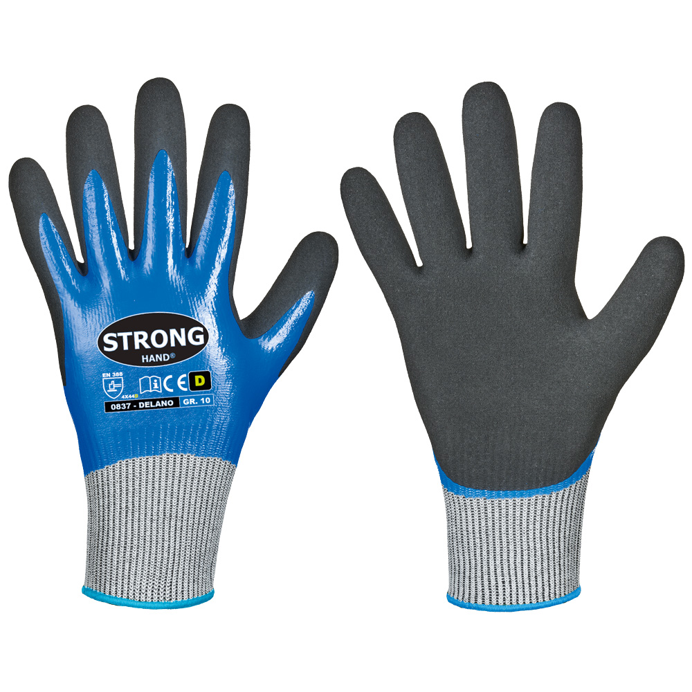 DELANO Double Nitrile Full Coated, Cut (D)