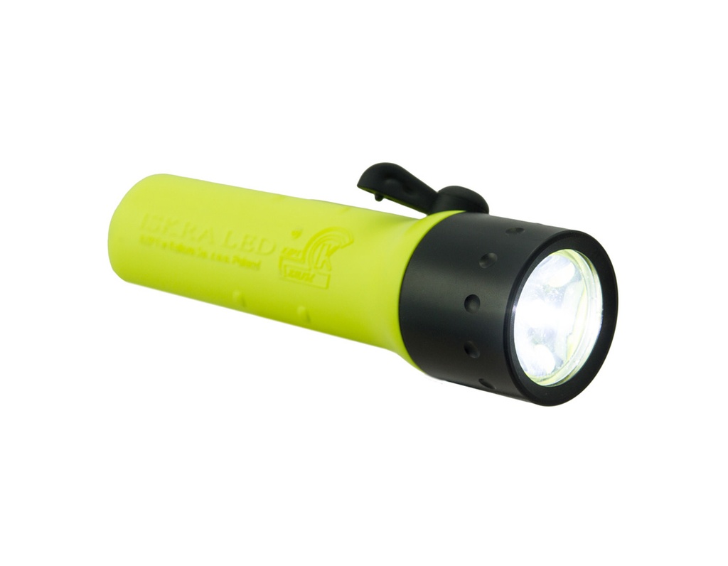 ISKRA LED Non-flammable torch for firefighters + holder set