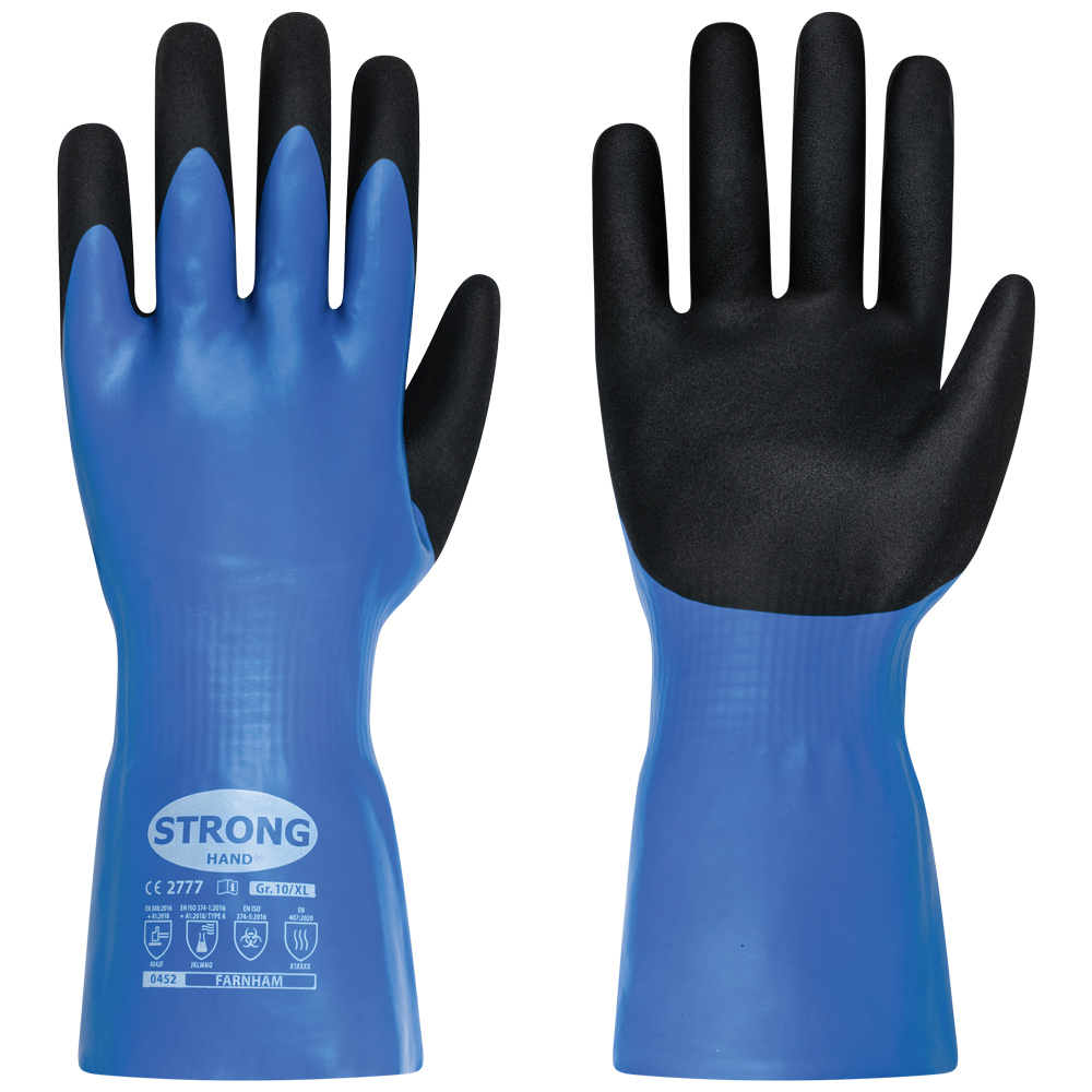 FARNHAM Chemical Cut Resistant (Level F) Double Nitrile Foam Coated gloves, Type A (J.K.L.M.N.O)