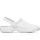 SC707 WHITE BUCKLE Clogs with heel strap OB E A FO SRC (Perforated)
