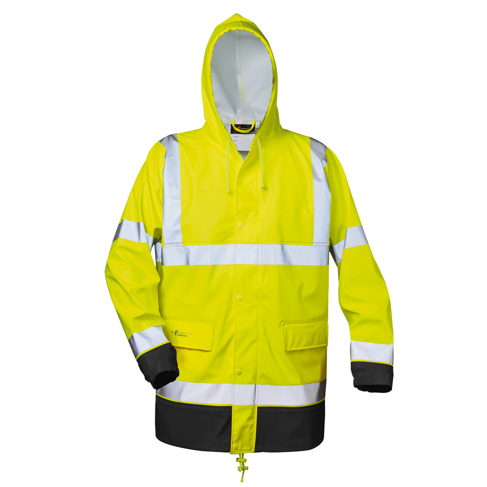 MANFRED Hi-Vis Two-Tone Waterproof PU Rain Jacket