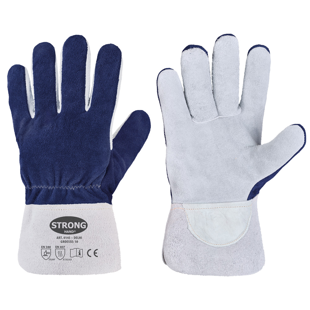 DELHI Cut Resistant Leather Kevlar Lining Gloves, Cut F