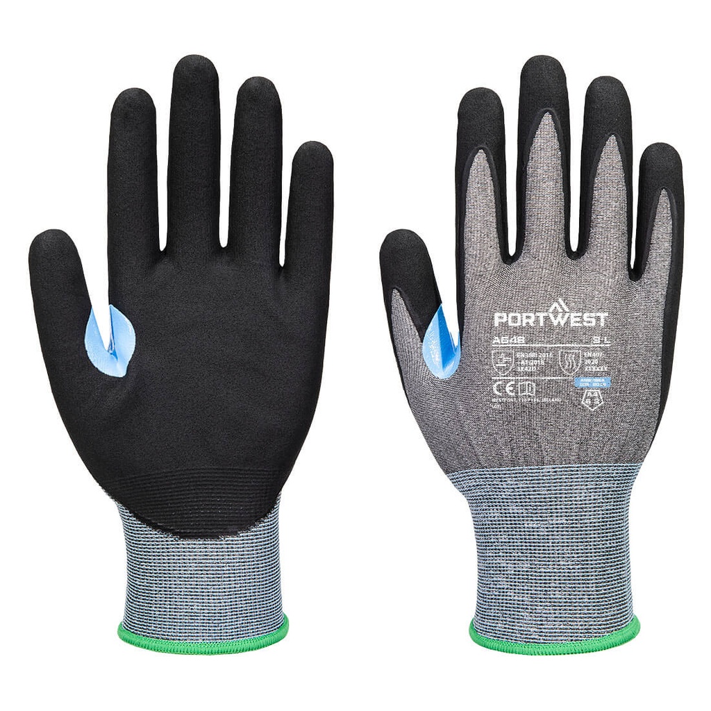 A648 CS Cut D21 Nitrile Foam Coated Gloves, Cut (D), 100°C