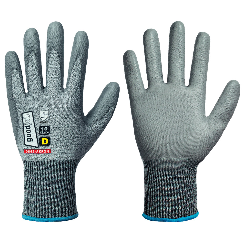 AKRON Cut Resistant PU Coated Gloves, Cut (D)