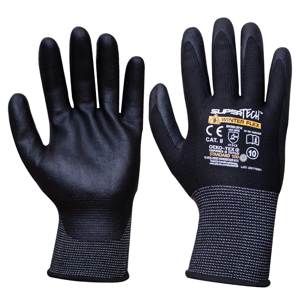 SUPER TECH WINTER FLEX Microfoam Nitrile Coated Safety work gloves