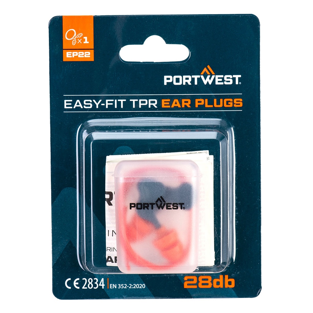 EP22 Easy Fit Чепови за уши со врвка TPR за повеќекратна употреба (1 Пар)
