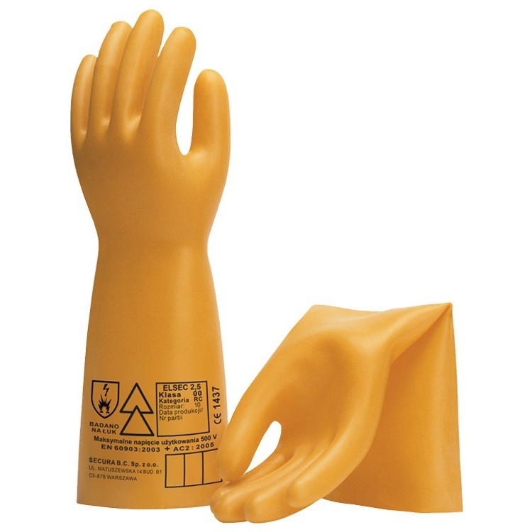 ELSEC 2.5 Arc Insulating natural rubber gloves class 00/RC (500 V), Arc Tested