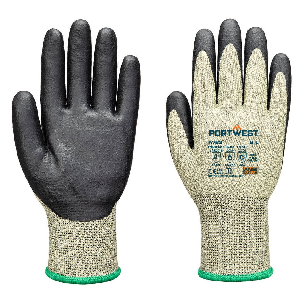 A783 Arc Flash Level 3 (33 cal/cm2) Cut F, 250°C  Glove