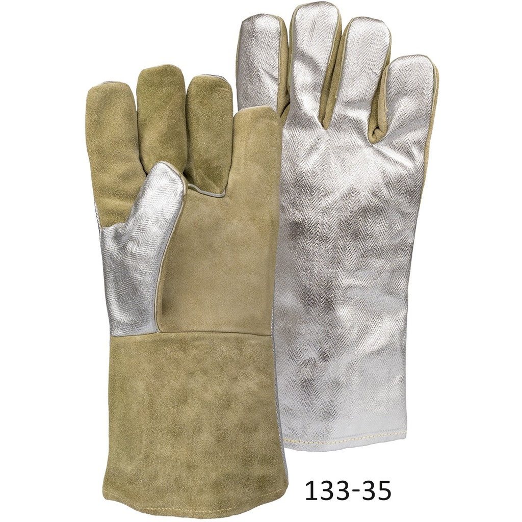 133-35 Heat Resistant Gloves (Aluminized Over Aramid, Palm: Leather), up to 250°C