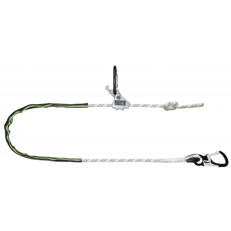 FA409093 TIWA, Work positioning lanyard, Kernmantle rope lg. 3 m, aluminum grip adjuster and connectors