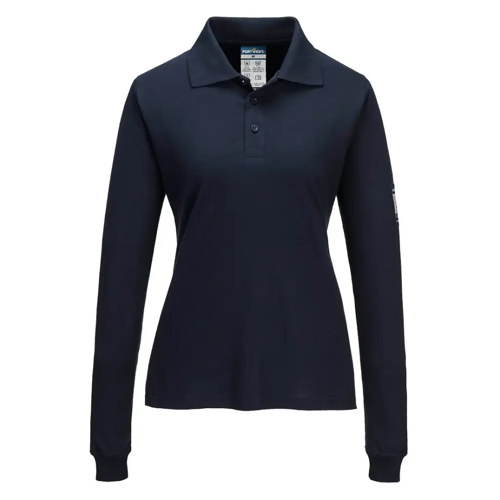 FR758 Modaflame Knit FR Women's Long Sleeve Polo Shirt