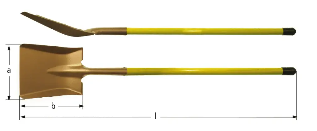 Square edge shovel 250 x 300 x 1500 m