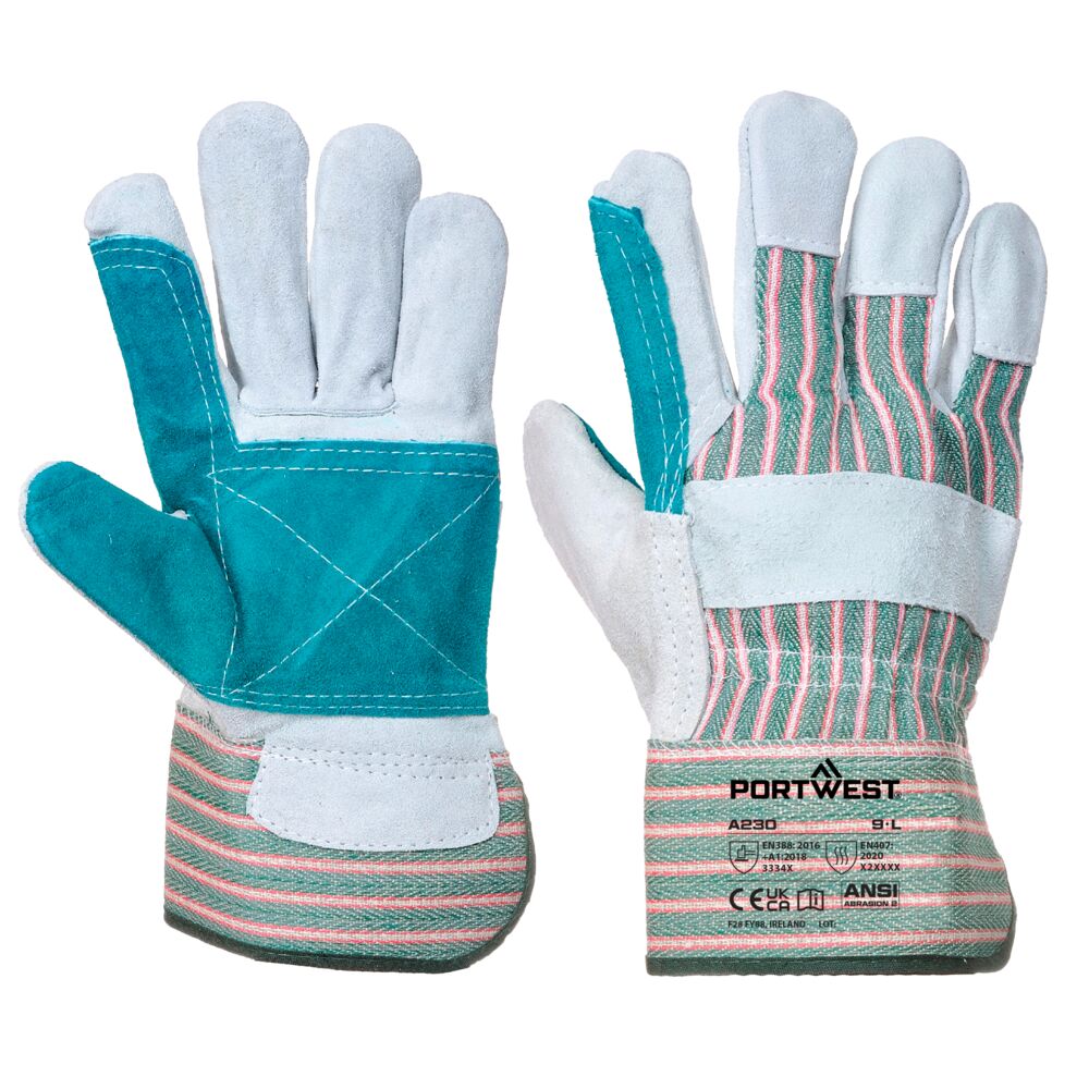 A230 Doreza Dopjo Lëkure Rigger 365 Cow Split Reinforced Palm