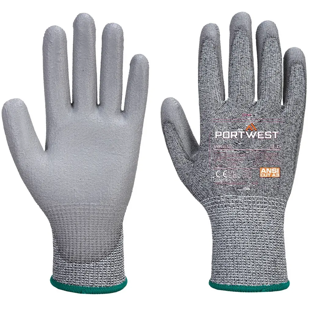 A622 Cut C13 PU Palm Glove, Cut (C), 100°C