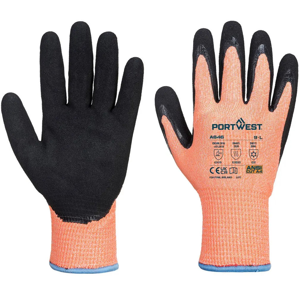 A646 Cut D13 Sandy Nitrile Coating Winter Glove, Cut (D)