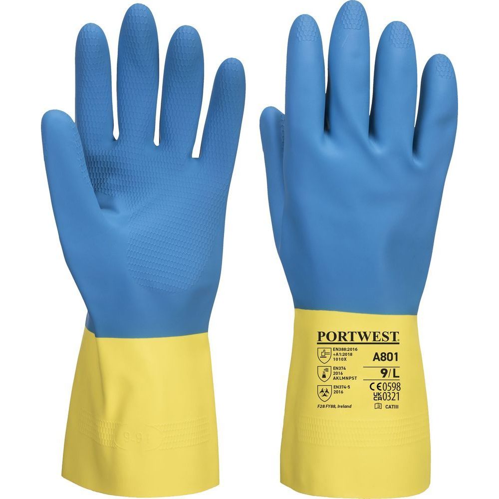 A801 Chem 300 Latex Double Dipped Gauntlet Gauntlet, Type A A.K.L.M.N.P.T.S