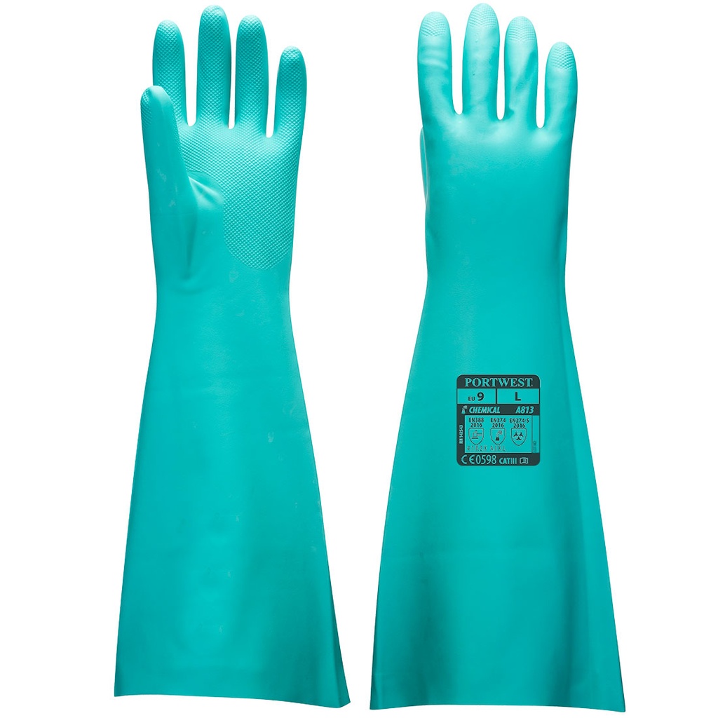 A813 Nitrile Gauntlet 48cm Type A A.J.K.L.M.N.O.P.T.S.G