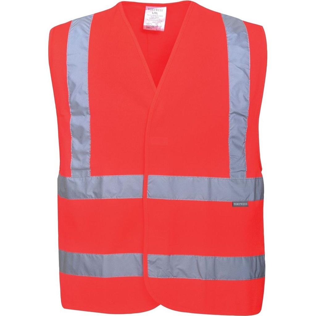 C470 Jelek Hi-Vis me Dy Shirita Horizontal dhe Dy Vertikal
