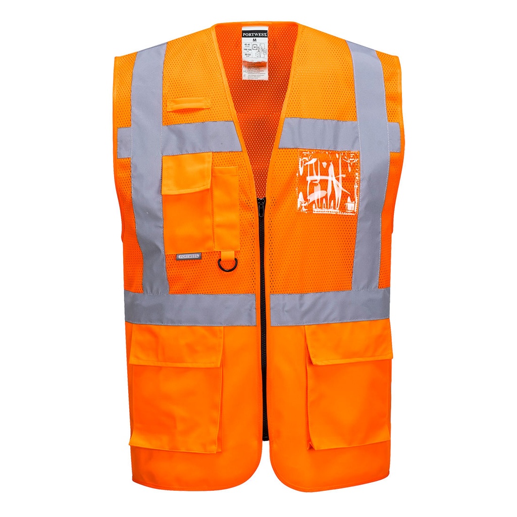 C496 Madrid Hi-Vis Half Mesh Executive Vest