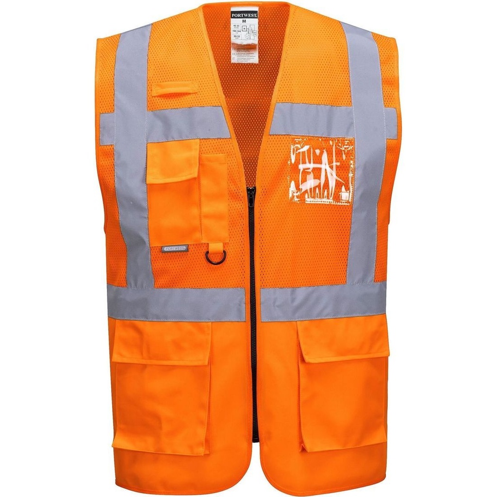 C496 Madrid Hi-Vis Half Mesh Executive Vest