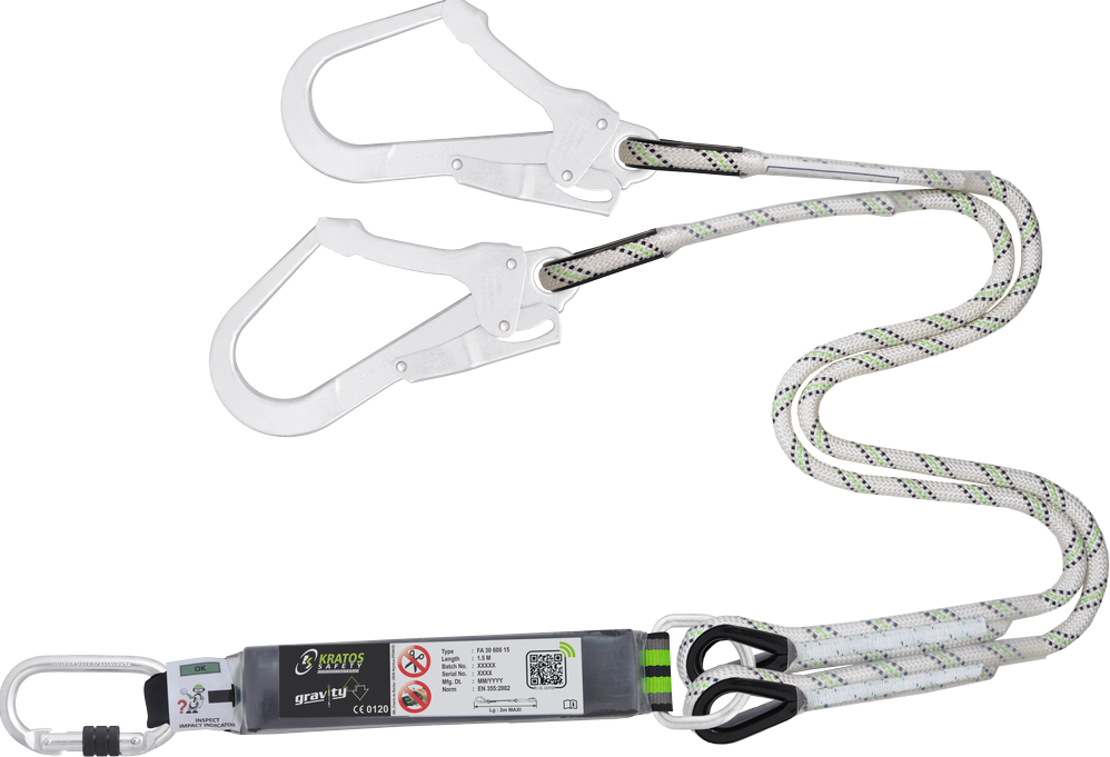 FA30600 HOPE Forked energy absorber rope lanyards