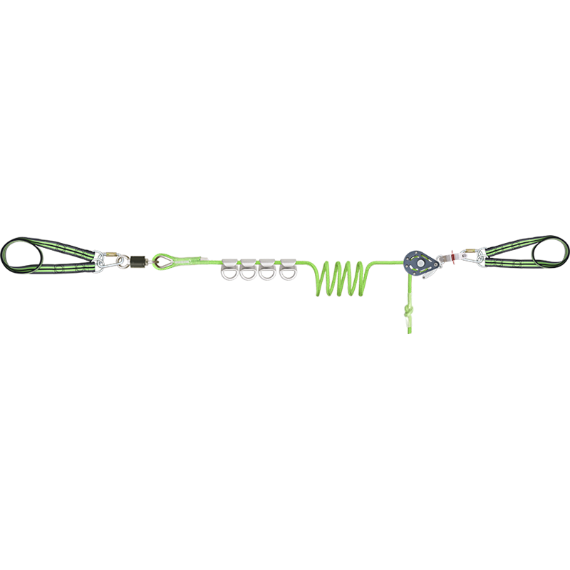 FA6000702 CROSS LINE 1 - 4 User Horizontal Temporary Lifeline, with 4 cross-over anchors, 25m