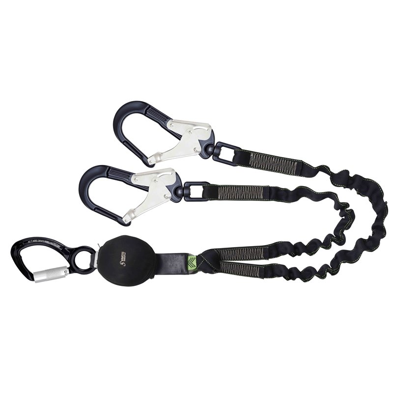 FA3082215 GRAVITY-S - Forked expandable lanyard with energy absorber and connectors with swivel for use near sharp edges