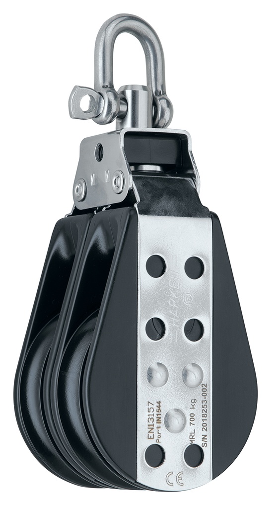 IN1544 76 mm Classic Double Pulley - Swivel