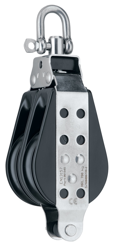 IN1545.SER 76 mm Classic Double Pulley - Swivel, Becket