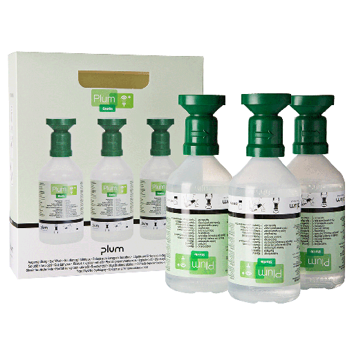 [4620] 4620 Plum ON-the-GO Eyewash set 3 x 500ml bottle (0, 9 % Sodium chloride)