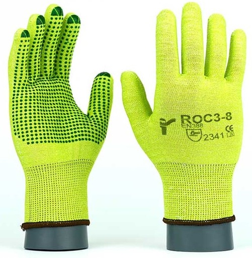 [ROC3V] ROC3V Gloves PA/PES/Glass, PVC dotted